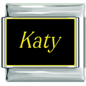 Katy Name Black Italian Charm