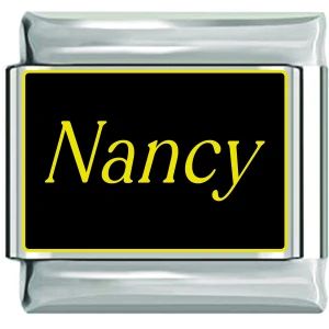 Nancy Name Black Italian Charm