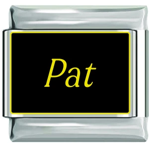 Pat Name Black Italian Charm