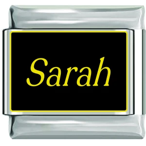 Sarah Name Black Italian Charm