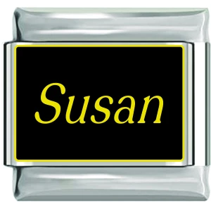 Susan Name Black Italian Charm
