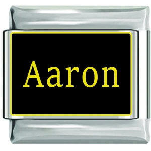 Aaron Name Black Italian Charm
