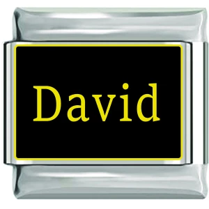 David Name Black Italian Charm