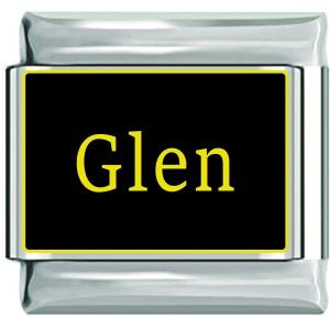Glen Name Black Italian Charm