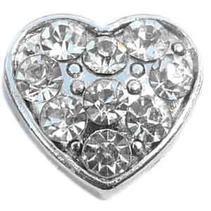 Heart with Clear Accents Floating Locket Charm Heart with Clear Accents Floating Locket Charm