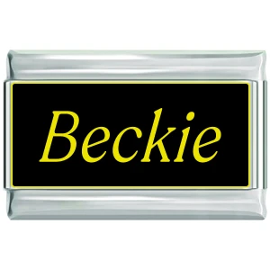 Beckie Name Black Superlink Italian Charm