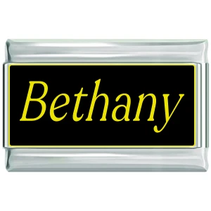 Bethany Name Black Superlink Italian Charm