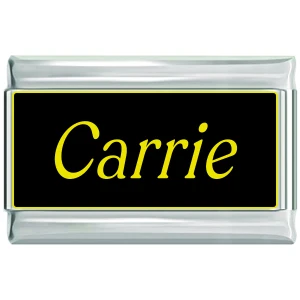 Carrie Name Black Superlink Italian Charm