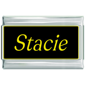 Stacie Name Black Superlink Italian Charm
