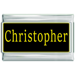 Christopher Name Black Superlink Italian Charm