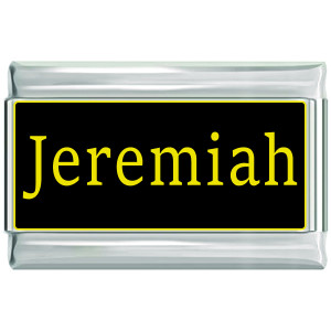 Jeremiah Name Black Superlink Italian Charm