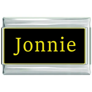 Jonnie Name Black Superlink Italian Charm