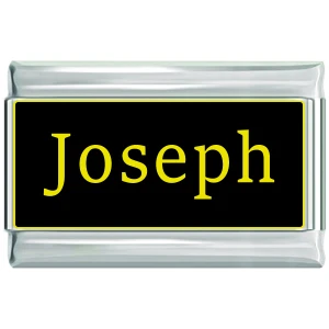 Joseph Name Black Superlink Italian Charm