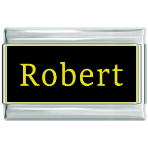 Robert Name Black Superlink Italian Charm