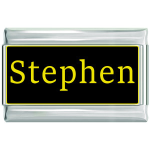 Stephen Name Black Superlink Italian Charm