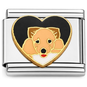 Labrador Retriever Puppy Dog Black Heart Italian Charm