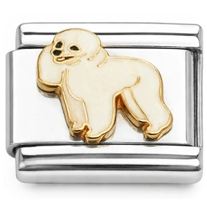 White Poodle Puppy Dog Italian Charm