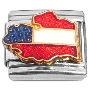 Red White Blue Flag Michigan State Outline Italian Charm