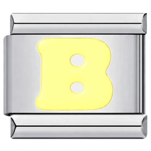 Yellow Letter B Italian Charm