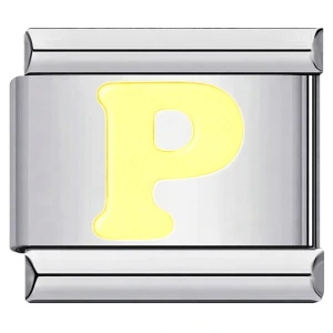 Yellow Letter P Italian Charm