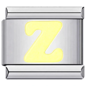 Yellow Letter Z Italian Charm