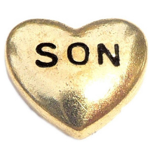 Son Goldtone Heart Floating Locket Charm Son Goldtone Heart Floating Locket Charm