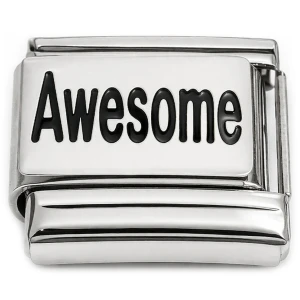 Awesome in Black Italian Charm