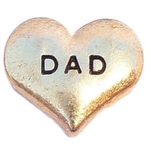 Dad Goldtone Heart Floating Locket Charm Dad Goldtone Heart Floating Locket Charm