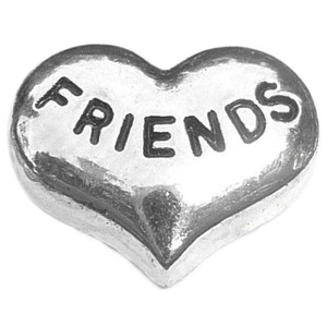 Friends Silvertone Heart Floating Locket Charm Friends Silvertone Heart Floating Locket Charm