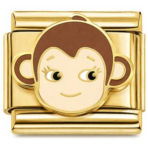 Monkey Angel Gold Base Italian Charm