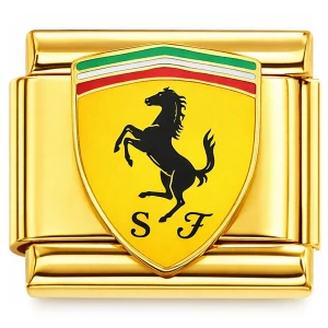 Ferrari Logo Gold Base Italian Charm