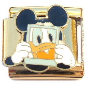 Duck Mouse Frame Gold Trim Italian Charm