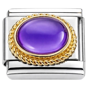 Purple Bling Fringed Italian Charm