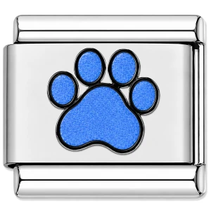 Blue Animal Paw Print Value Italian Charm