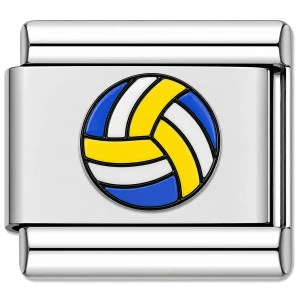 Volleyball Blue Yellow Value Italian Charm