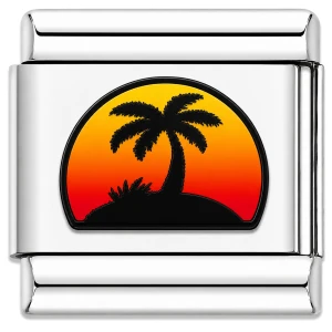 Sunset Palm Tree Value Italian Charm