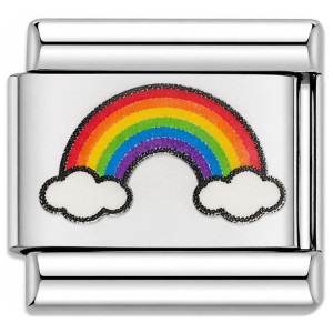 Rainbow White Clouds Value Italian Charm