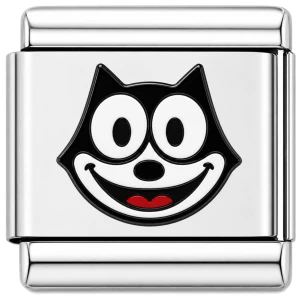 Black Cat Cartoon Face Value Italian Charm
