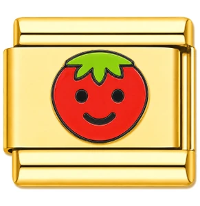 Strawberry Smile Face Gold Value Italian Charm
