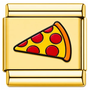 Pepperoni Pizza Piece Gold Value Italian Charm