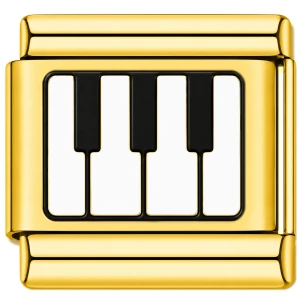 Piano Keys Music Gold Value Italian Charm