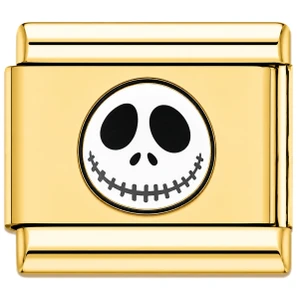 Jack Cartoon Face Skeleton Gold Value Italian Charm