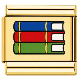 Book Reading Gold Value Italian Charm