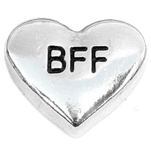 BFF Silvertone Heart Floating Locket Charm