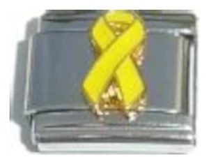 Yellow Ribbon Italian Charm