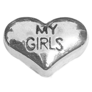 My Girls Silvertone Heart Floating Locket Charm My Girls Silvertone Heart Floating Locket Charm
