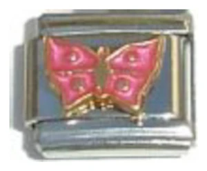 Pink Butterfly Italian Charm