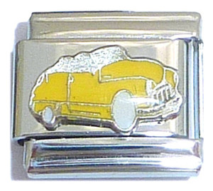 Yellow Car Italian Charm