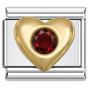 January Big Heart Italian Charm