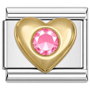 October Big Heart Italian Charm